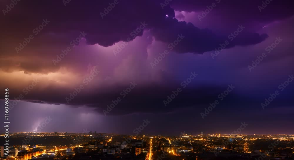 Lightning strikes in the night sky 4K Lightning strikes in the night sky 4K