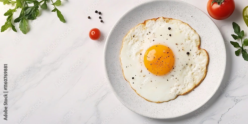 a plate of food with a sunny side up egg and parsley a plate of food with a sunny side up egg and parsley
