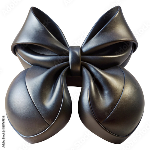 Elegant Gunmetal Grey Bow - 3D Render
