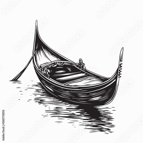 Venice Gondola Image vector isolated on white background.