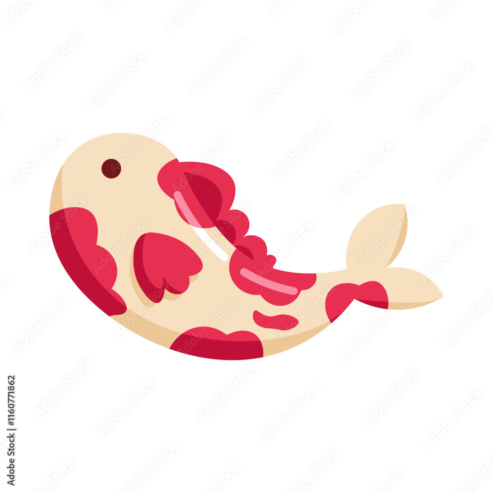 Obraz premium Cute Koi Fish Chinese Style Illustration