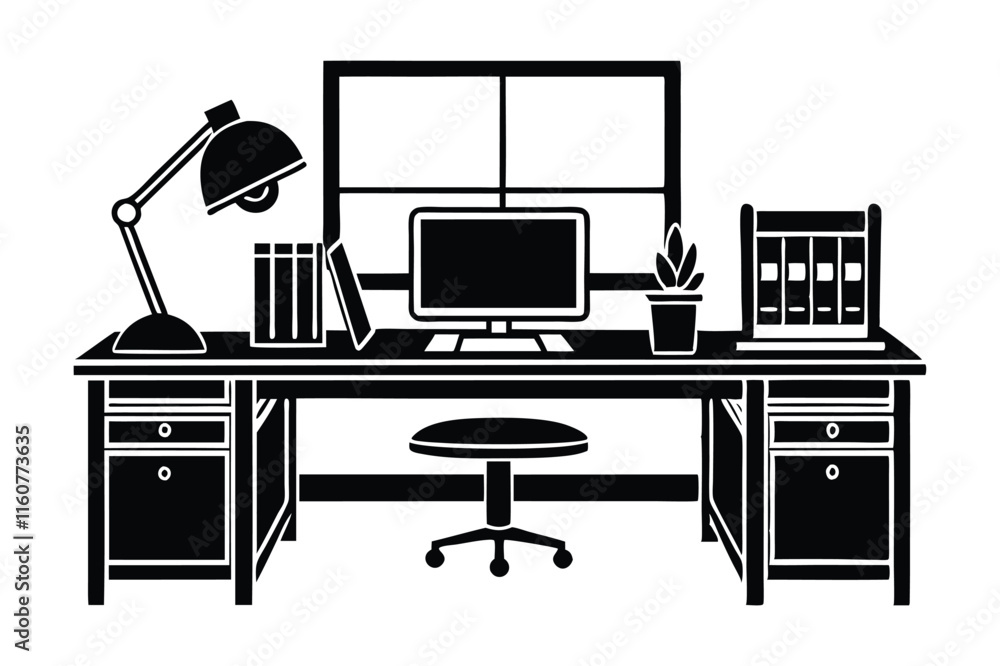 Illustration of modern home furniture in a living room