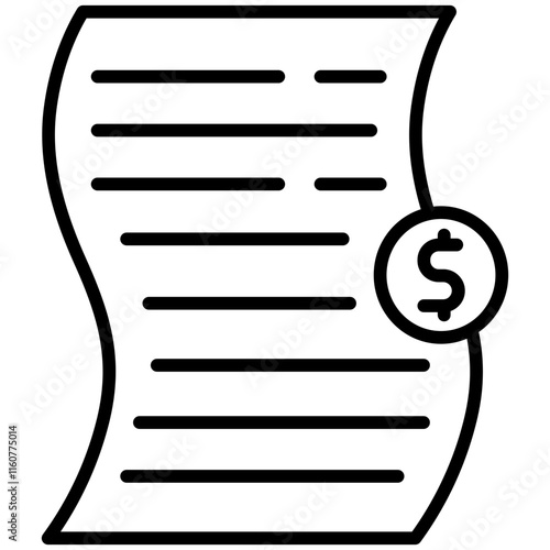 Bill line icon style