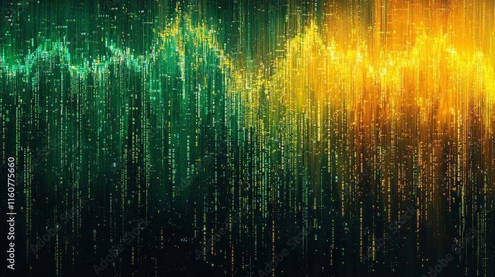 Stream of Binary Code Flowing in Gradient Hues Stream of Binary Code Flowing in Gradient Hues