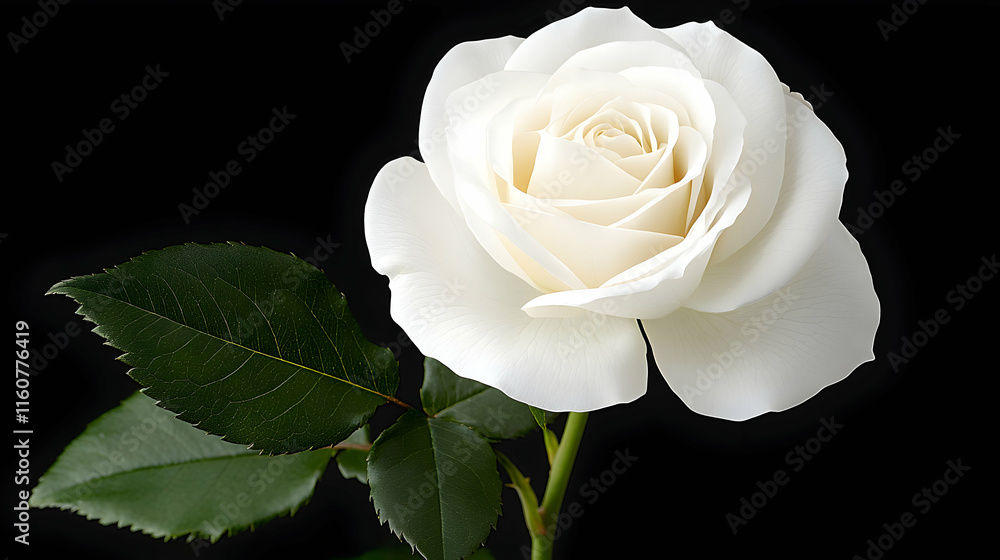 Elegant White Rose Closeup Photography on Black Background Elegant White Rose Closeup Photography on Black Background