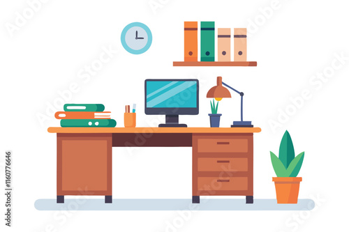 Set of furniture icons for office and home interior design vector illustration 