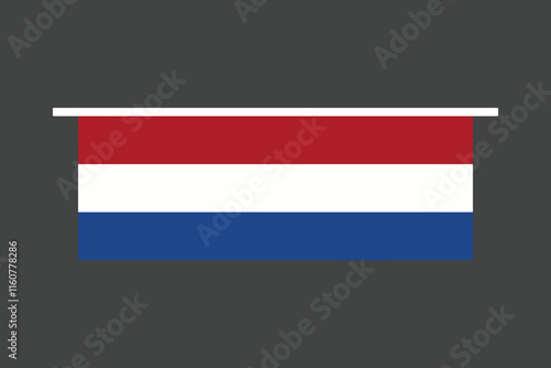 Netherlands flag, The flag of Netherlands, Flag of Netherlands national country symbol illustration Vector, Rectangle Netherlands flag illustration, Flat vector illustration
