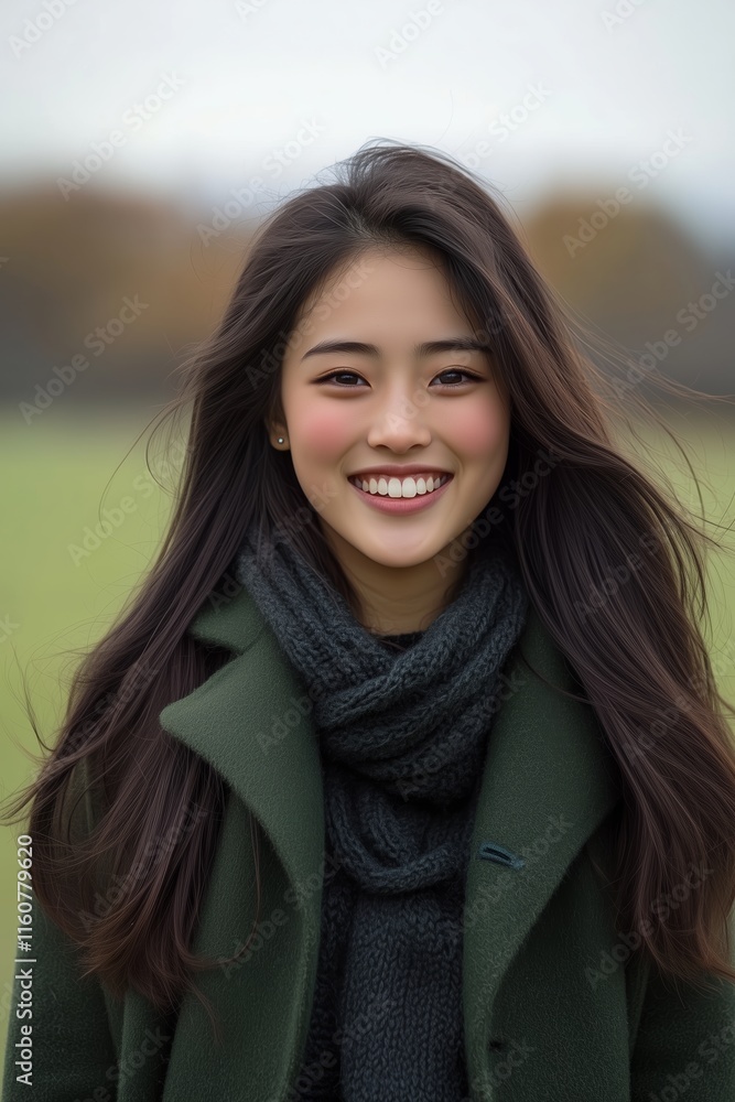 Joyful asian woman smiling brightly in outdoor scene, woman exuding boundless happiness and carefree energy, emotion of delight filling the vibrant moment, emotion radiating positivity and charm Joyful asian woman smiling brightly in outdoor scene, woman exuding boundless happiness and carefree energy, emotion of delight filling the vibrant moment, emotion radiating positivity and charm