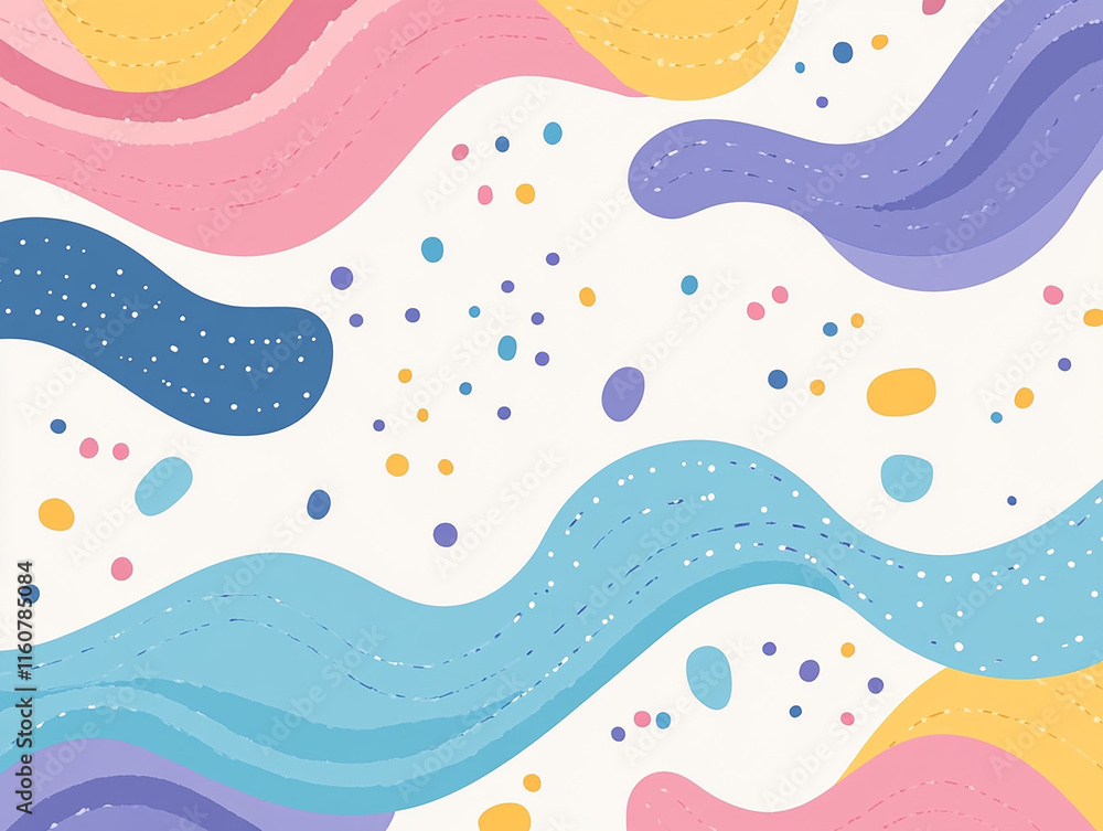 Fototapeta premium Vibrant Waves: A Playful Abstract Composition