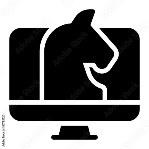 trojan horse glyph icon