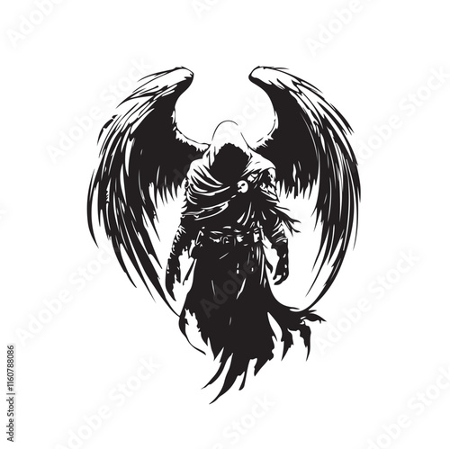 drawing_of_death_angels_one_color_logo_black_and white