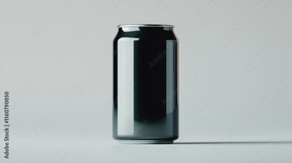 Sleek black aluminum can, modern design. Perfect for branding and minimalist aesthetics. Sleek black aluminum can, modern design. Perfect for branding and minimalist aesthetics.