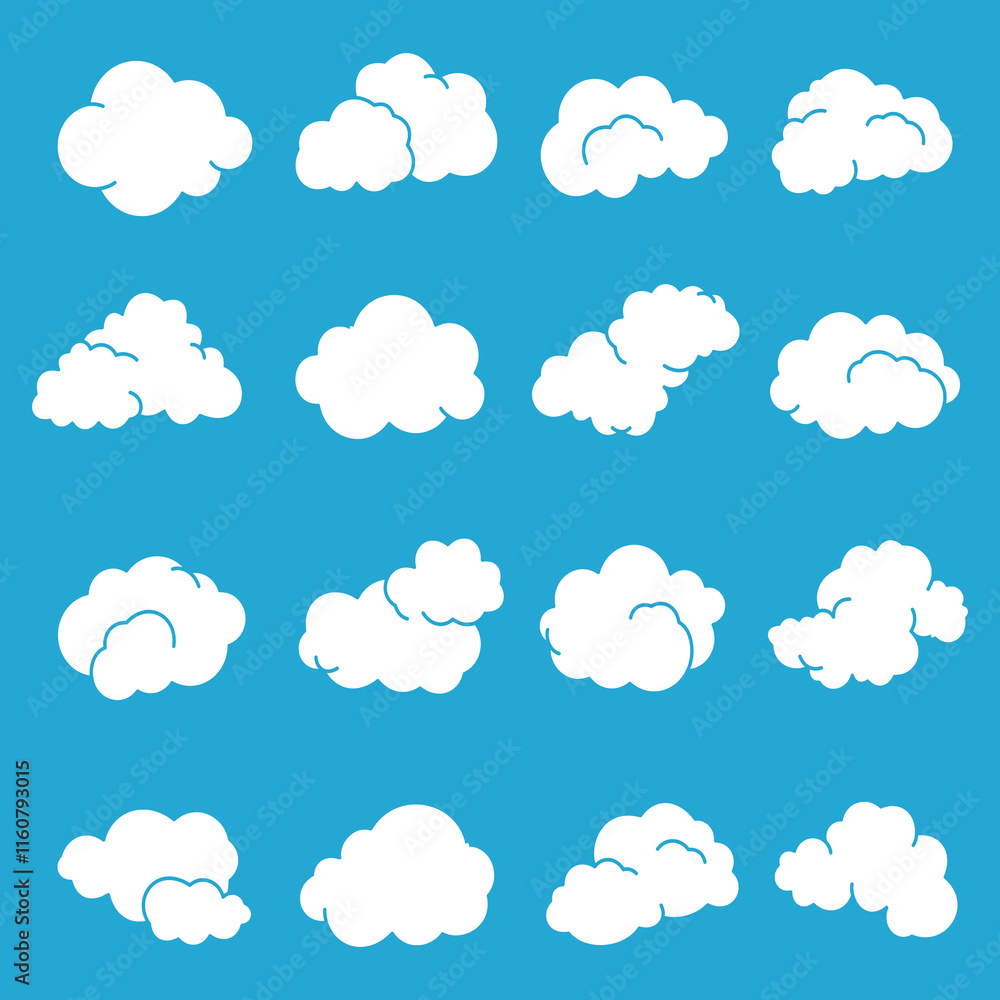 Set of cloud doodle vector Set of cloud doodle vector
