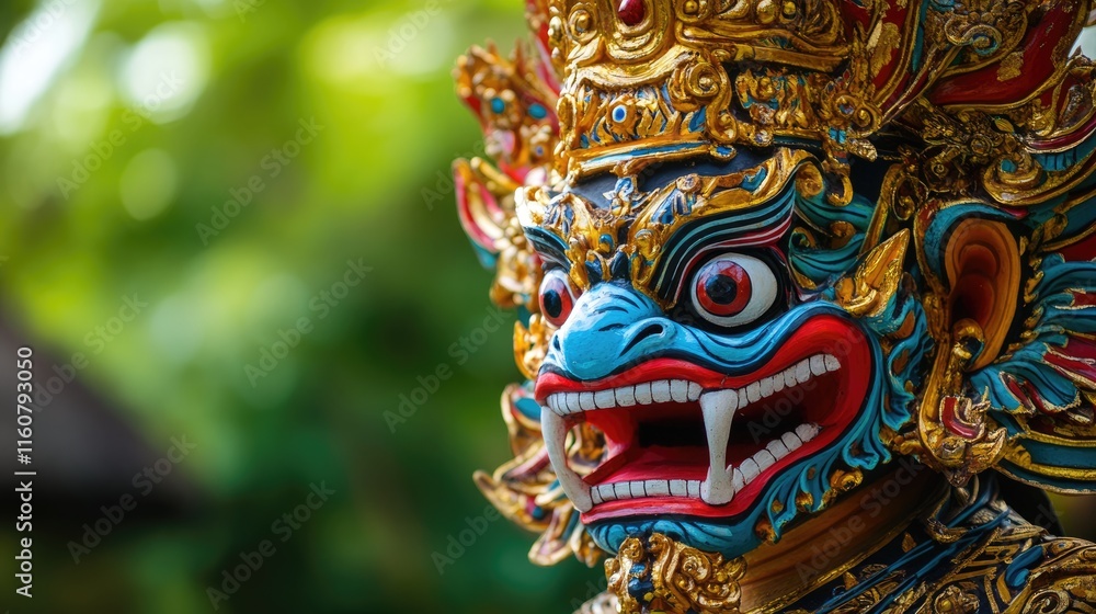 Naklejka premium Close-up of a Balinese Demon Mask