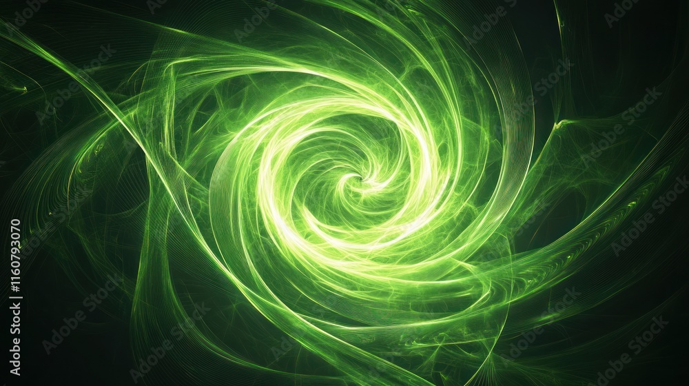Abstract green swirling vortex energy. Abstract green swirling vortex energy.