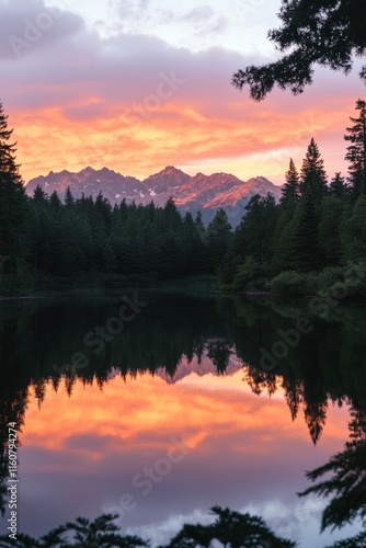 Wallpaper Mural Grand Teton mountain range reflected in a serene lake surrounded by lush greenery - Ideal for nature, travel, and outdoor themes Torontodigital.ca