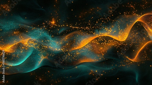 abstract wave blue and orange background