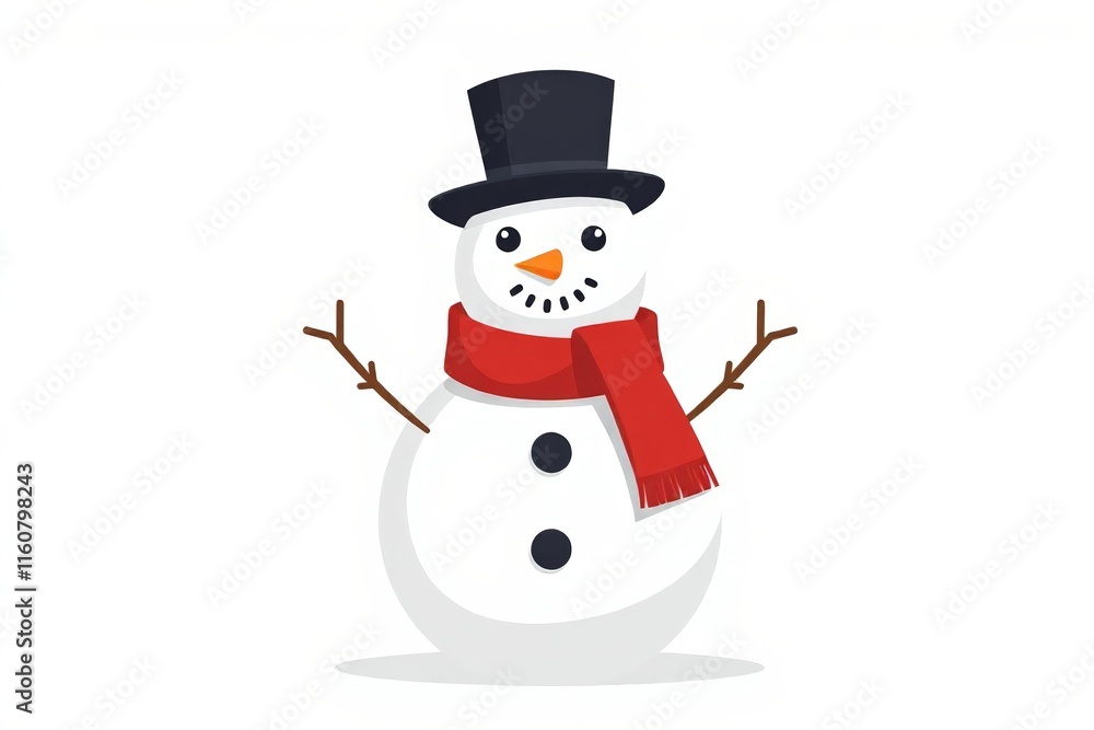 there is a snowman with a top hat and scarf there is a snowman with a top hat and scarf