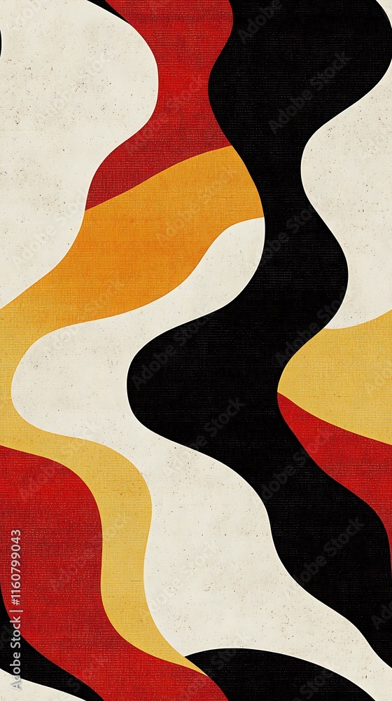 Vibrant seamless pattern with bold waves in warm colors on neutral background Vibrant seamless pattern with bold waves in warm colors on neutral background