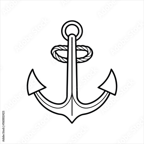  Iron Anchor Icon Vector for Nautical and Marine Designs photo