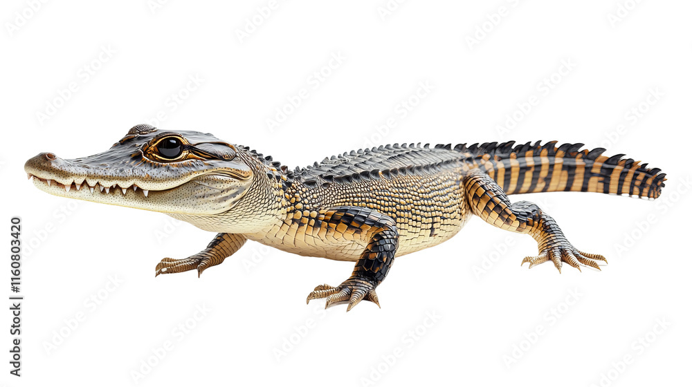 Obraz premium Crocodile, white background