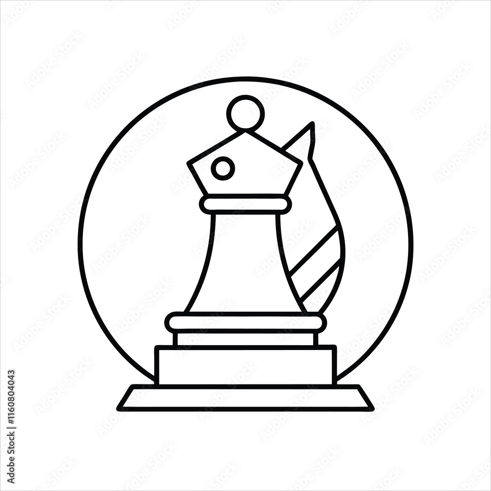 Minimalist Chess Icon Design on White Background Minimalist Chess Icon Design on White Background