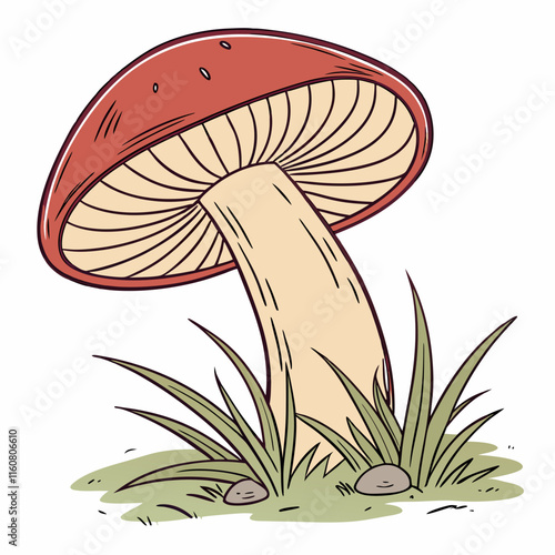 mushrooms in the grass