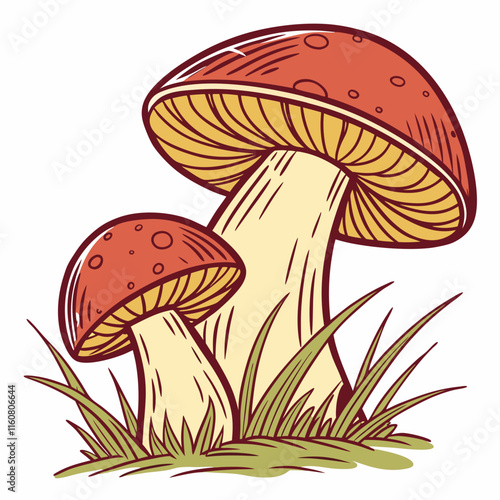 mushrooms on a white background