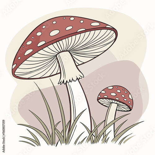 mushrooms in the grass