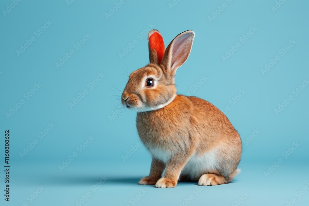 Obraz premium there is a rabbit with a red feather on its head