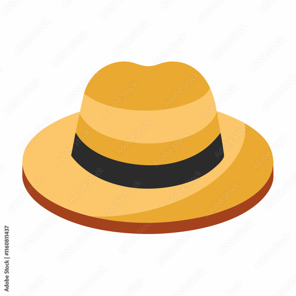 panama hat vector icon on white background panama hat vector icon on white background