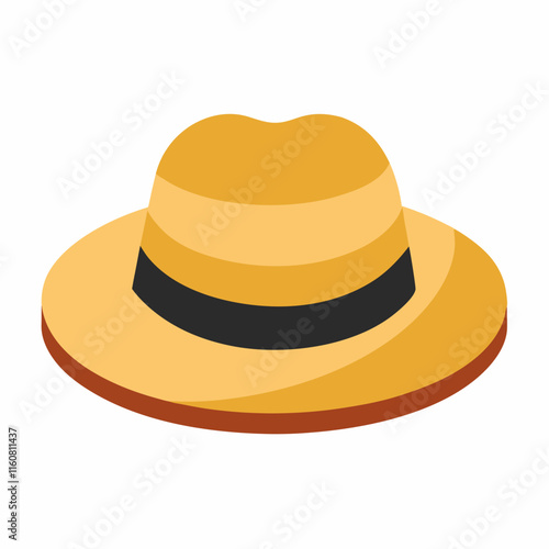 panama hat vector icon on white background