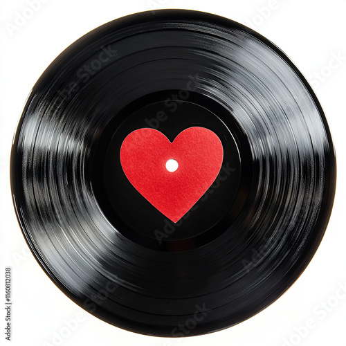 vinyl, vinyl record, valentine, heart on white background