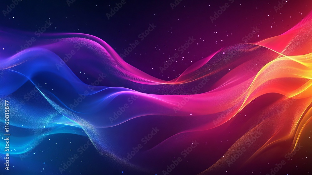 Stunning Abstract Digital Art with Vibrant Color Gradient and Glowing Waves Stunning Abstract Digital Art with Vibrant Color Gradient and Glowing Waves