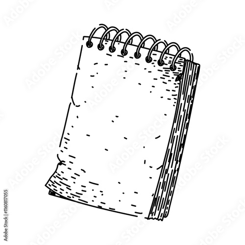 jot notepad hand drawn. memo list, organize save, document record jot notepad vector sketch. isolated black illustration