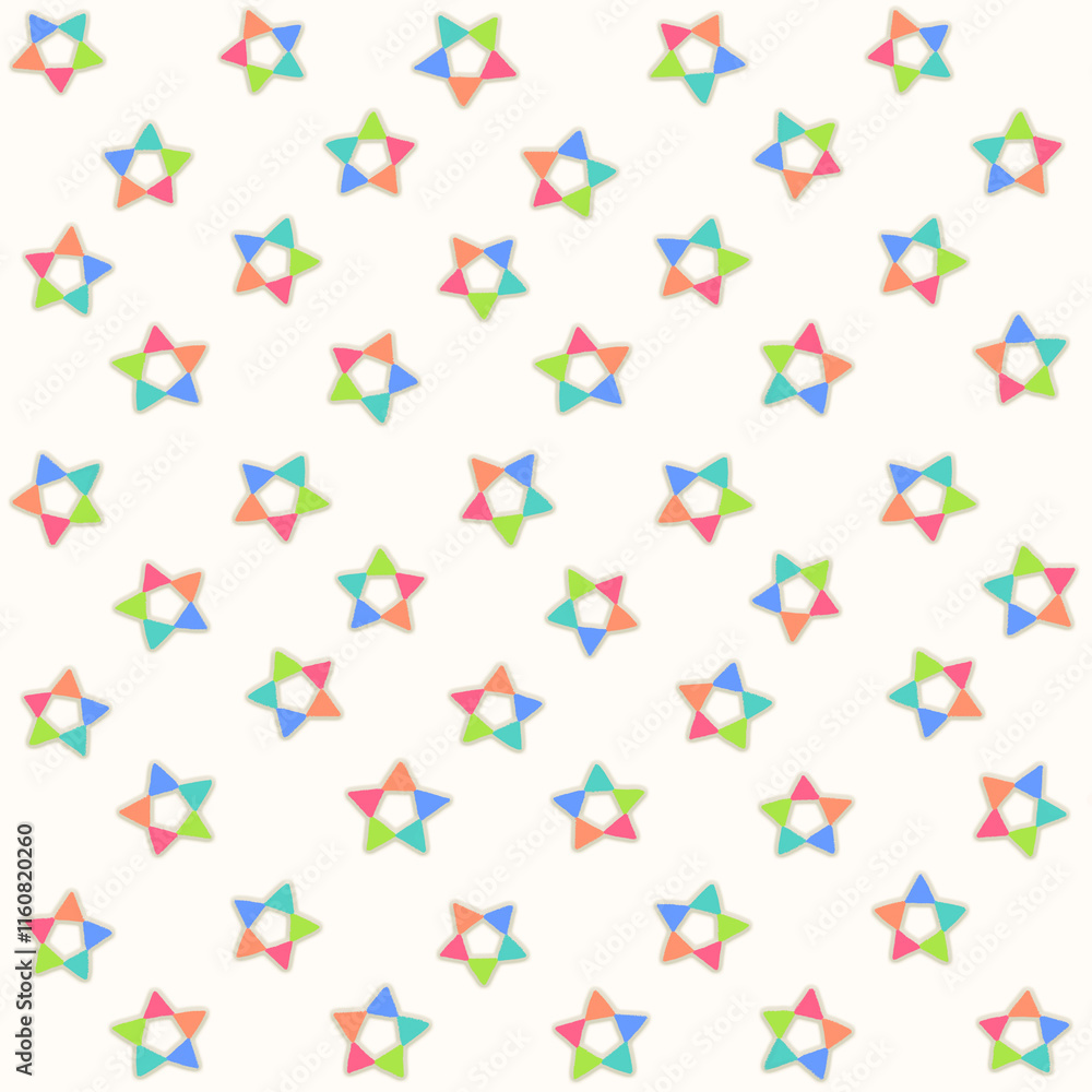 Fototapeta premium colorful emboss stars seamless pattern . wallpaper for kid