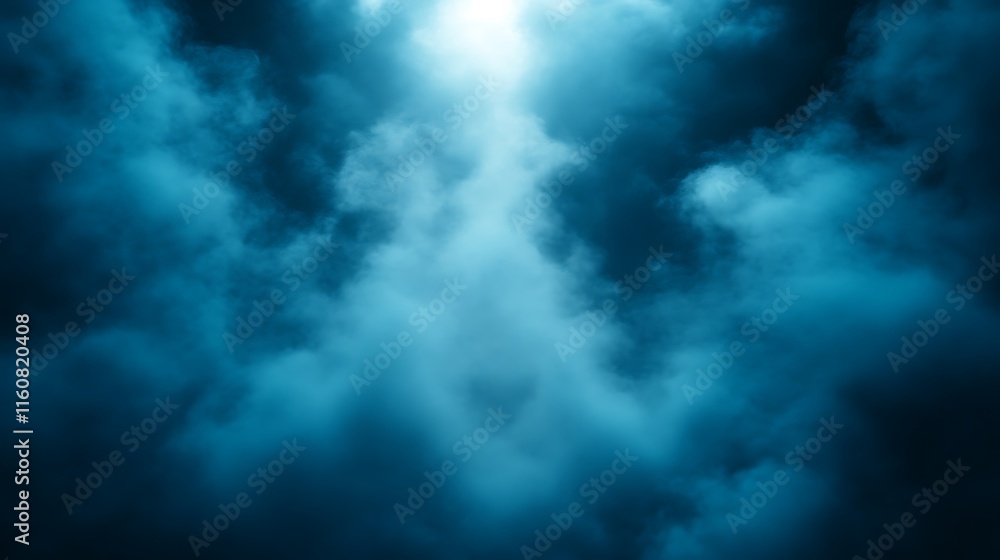 Abstract Blue Cloud Formation With Light Beam Abstract Blue Cloud Formation With Light Beam
