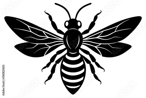  a stylish wasp silhouette vector illustration photo