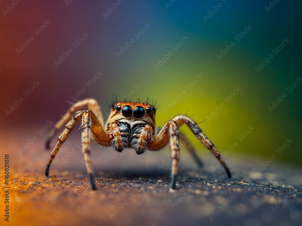 cute spider close up on color background cute spider close up on color background