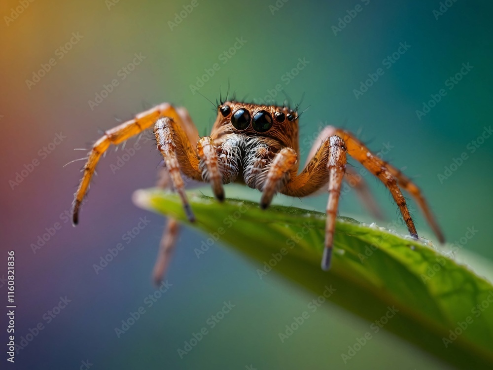cute spider close up on color background cute spider close up on color background