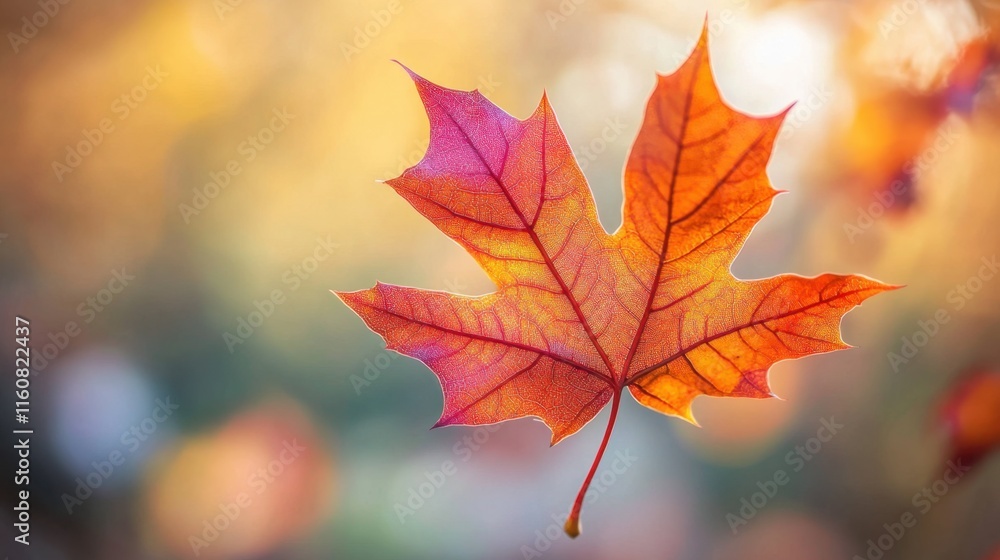 Vibrant Autumn Leaf in Red and Orange Hues Vibrant Autumn Leaf in Red and Orange Hues