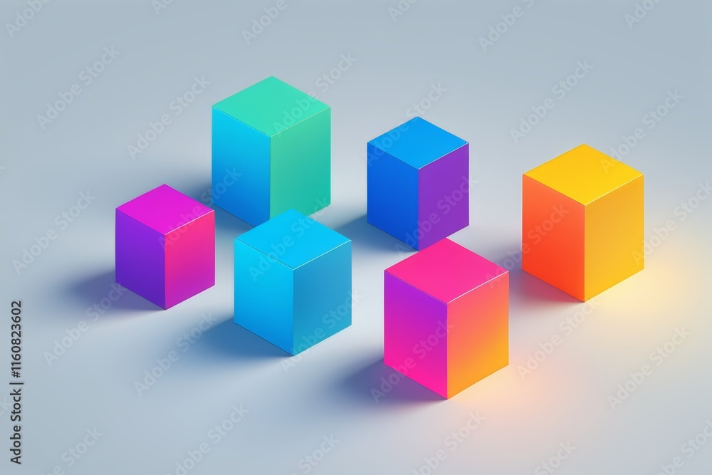a close up of a group of colorful cubes on a gray surface a close up of a group of colorful cubes on a gray surface