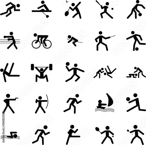 sports silhouette icon set