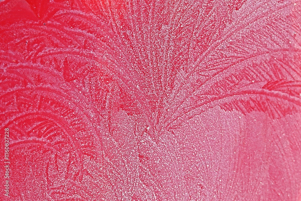 Eisblumen auf rotem Autolack Eisblumen auf rotem Autolack
