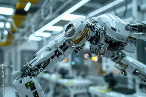 Robotic arm catches electronics on assembly line for smart manufacturing.