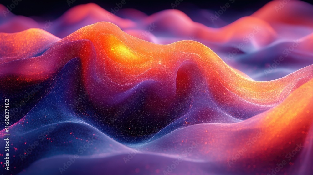 Fototapeta premium Abstract Colorful Landscape: A Digital Masterpiece of Vivid Hues and Dynamic Forms