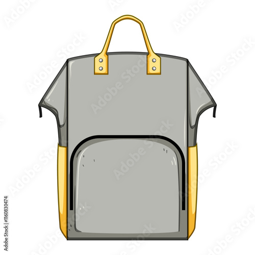 essentials diaper bag cartoon. storage organizer, waterproof stylish, multifunctional spacious essentials diaper bag sign. isolated symbol vector illustration