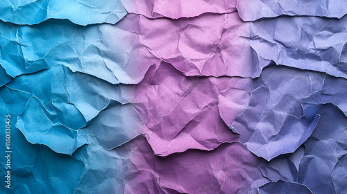 Wallpaper Mural Crinkled Paper Texture, Blue, Purple, and Violet Hues Blend Seamlessly, Creating a Visually Stunning Abstract Background Torontodigital.ca