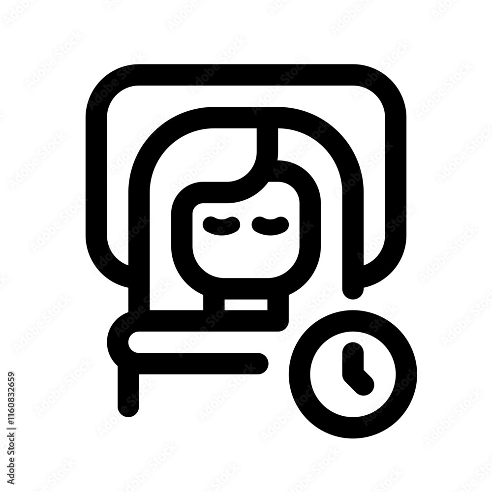 Enough Sleep Line Icon. Single icon, line vector icon Enough Sleep Line Icon. Single icon, line vector icon