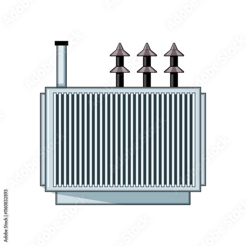 impedance electrical transformer cartoon. load tap, cooling oil, magnetic flux impedance electrical transformer sign. isolated symbol vector illustration